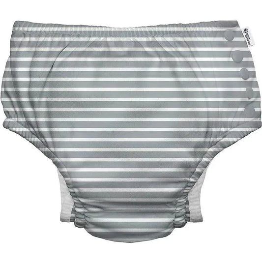 Green Sprouts - Reusable Eco Snap Swim Diaper, Grey Stripe