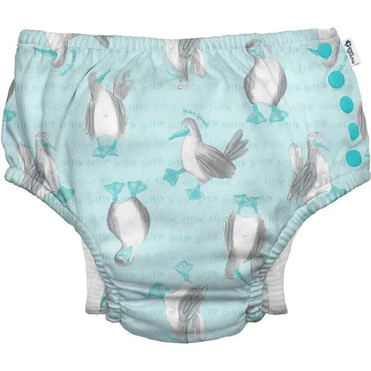 Green Sprouts - Reusable Eco Snap Swim Diaper, Light Aqua Blue