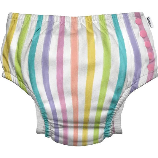 Green Sprouts - Reusable Eco Snap Swim Diaper, Rainbow Stripe