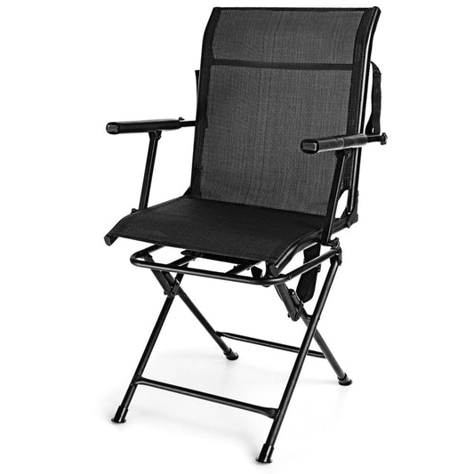 Gymax Folding Hunting Chair Portable Camping Hunting W/ Steel Frame