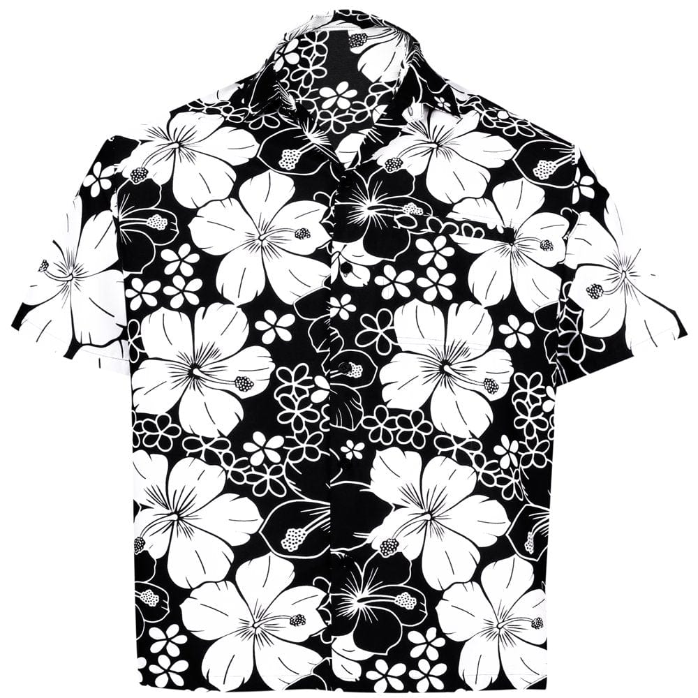 HAPPY BAY Men'S Cool Floral Casual Short Sleeve Aloha Hawaiian Shirt XXL Black_W299