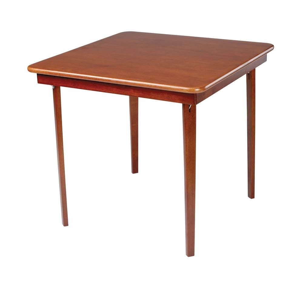 Hardwood Classic Straight Edge Folding Card Table - Cherry