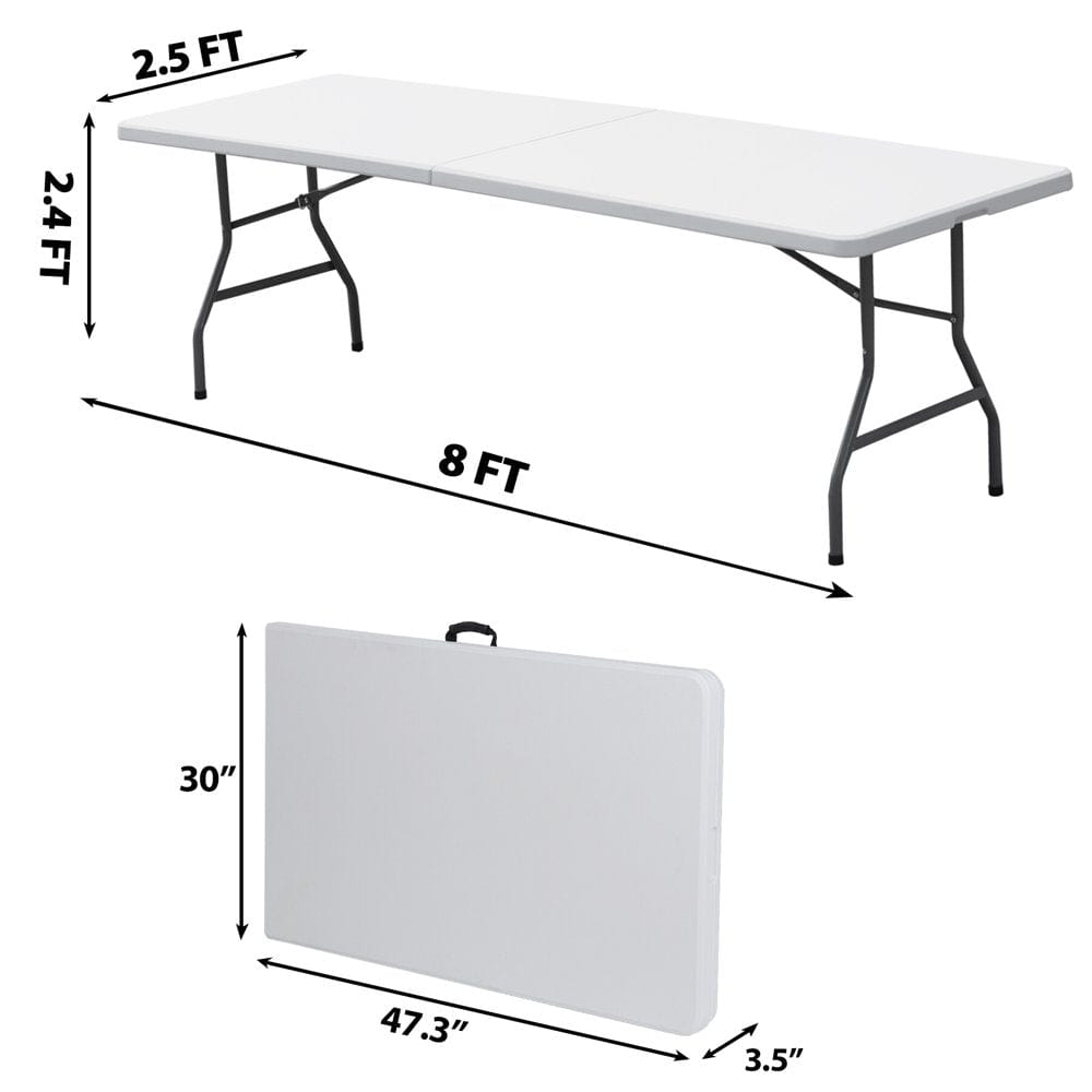 Homgarden 6FT X 2.3FT Portable Folding Picnic Table Outdoor Plastic Camping Card Table W/Handle