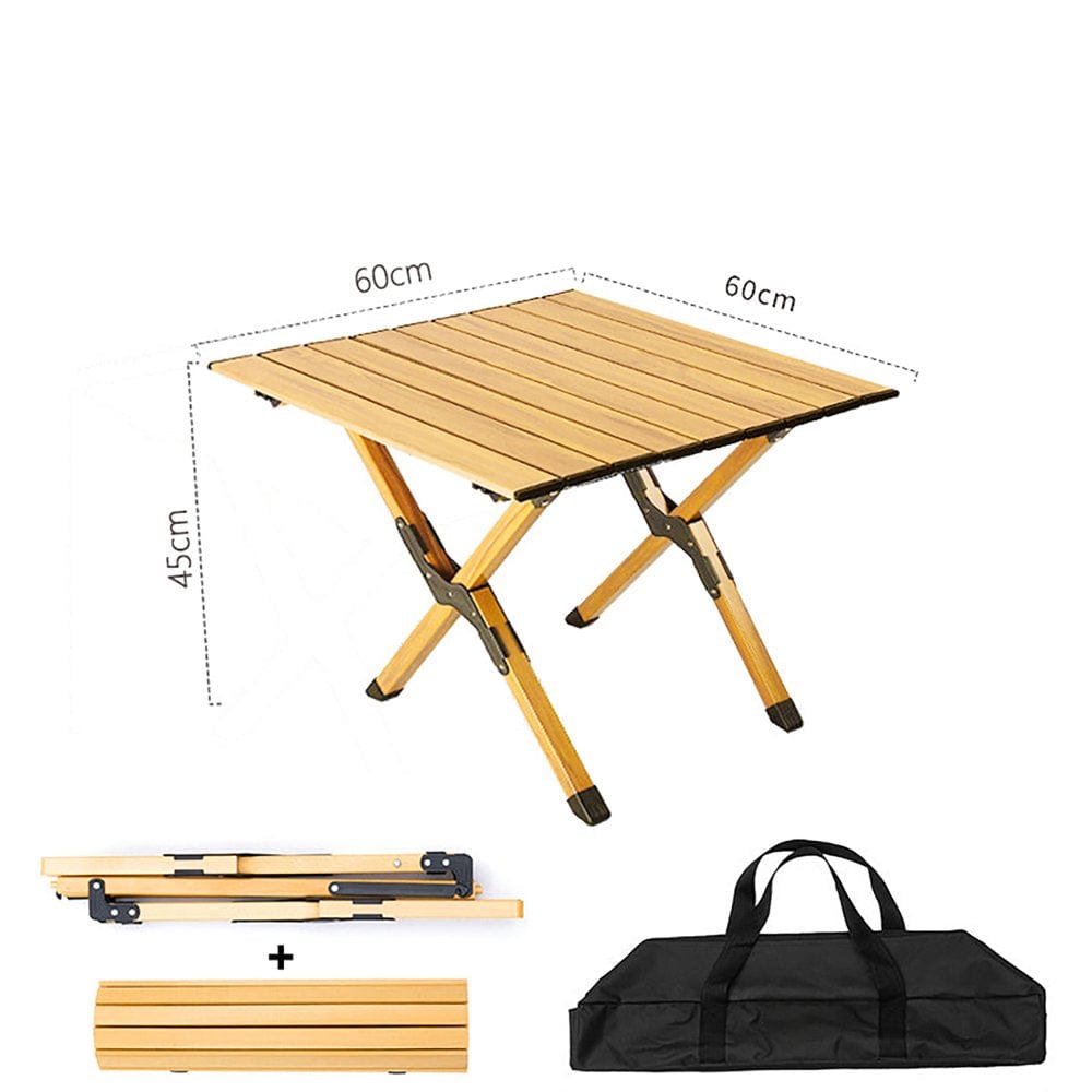 Hoyotik Aluminum Alloy Roll-Top Camping Table Outdoor Folding Table Non-Slip Mini Picnic Table for Traveling Hiking Camping(120Cm*60Cm*45Cm)