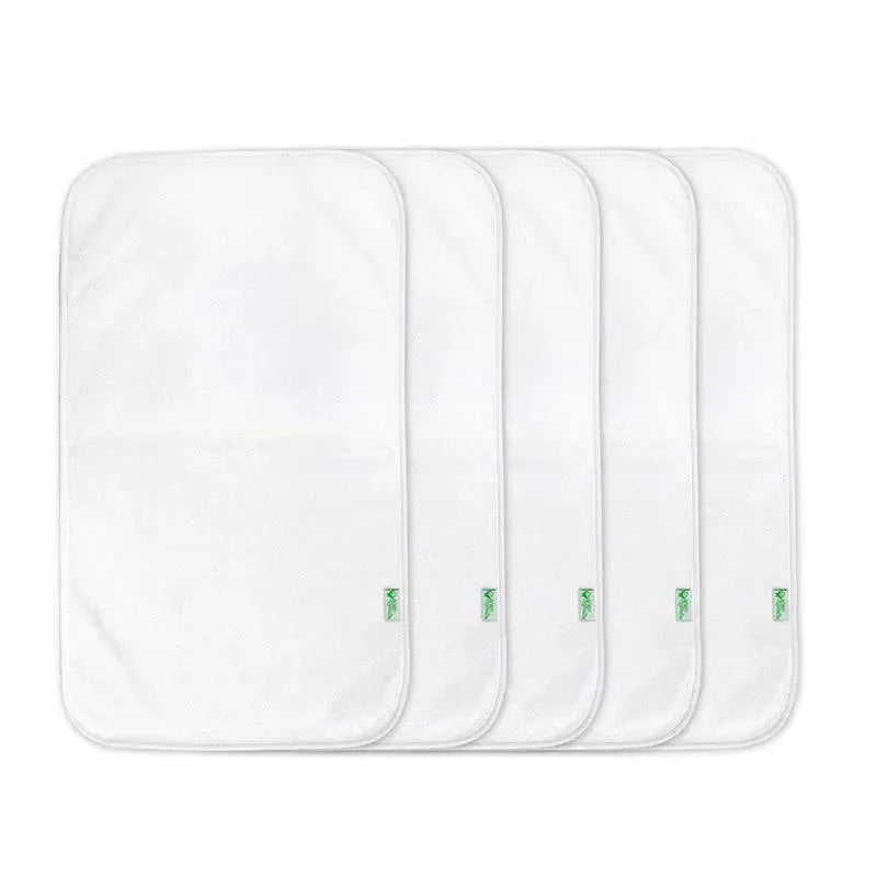I-Play Green Sprouts 5-Pack Stay-Dry Burp Pads, White