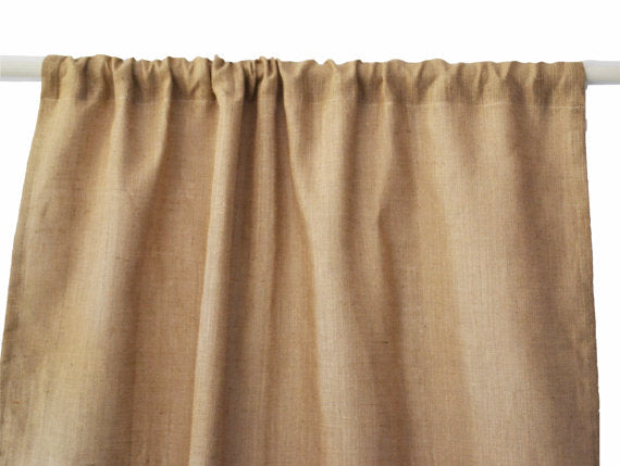 Burlap Curtains With Ruffled Curtain Panel