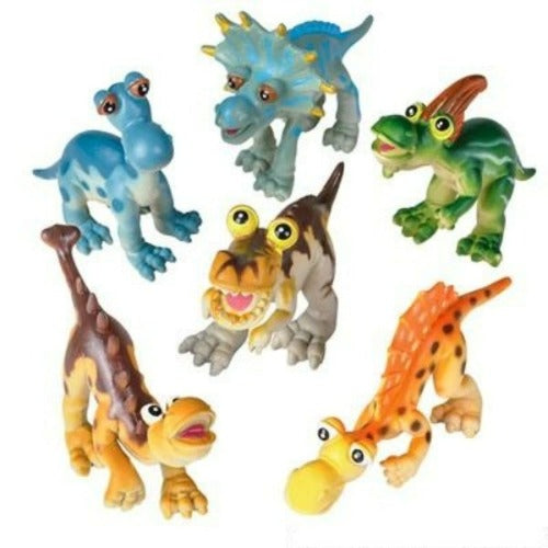 6 Pc Cartoon Dinosaur Set