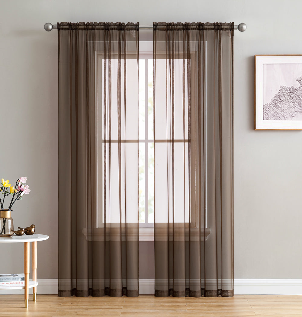 Lucento Sheer Rod Pocket Curtain Panels 4 Pack