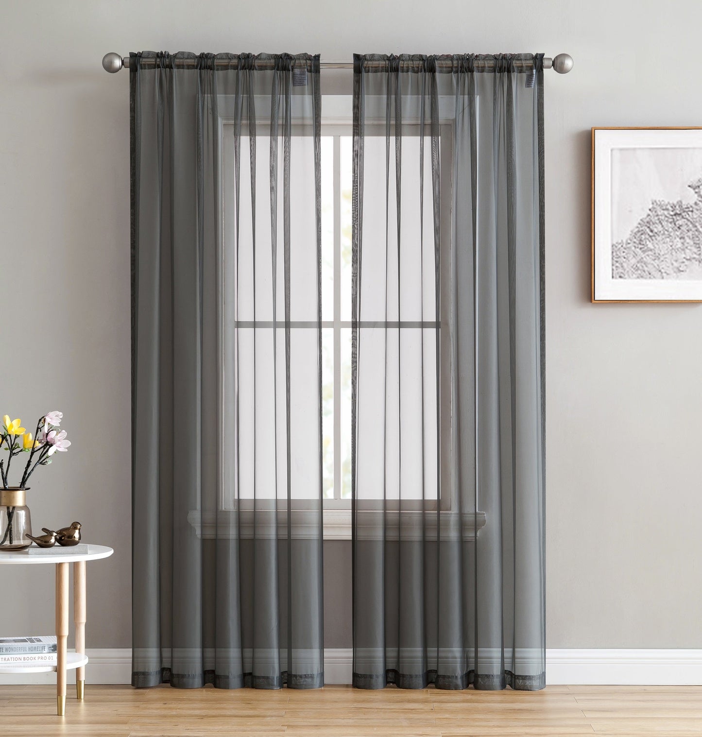 Lucento Sheer Rod Pocket Curtain Panels
