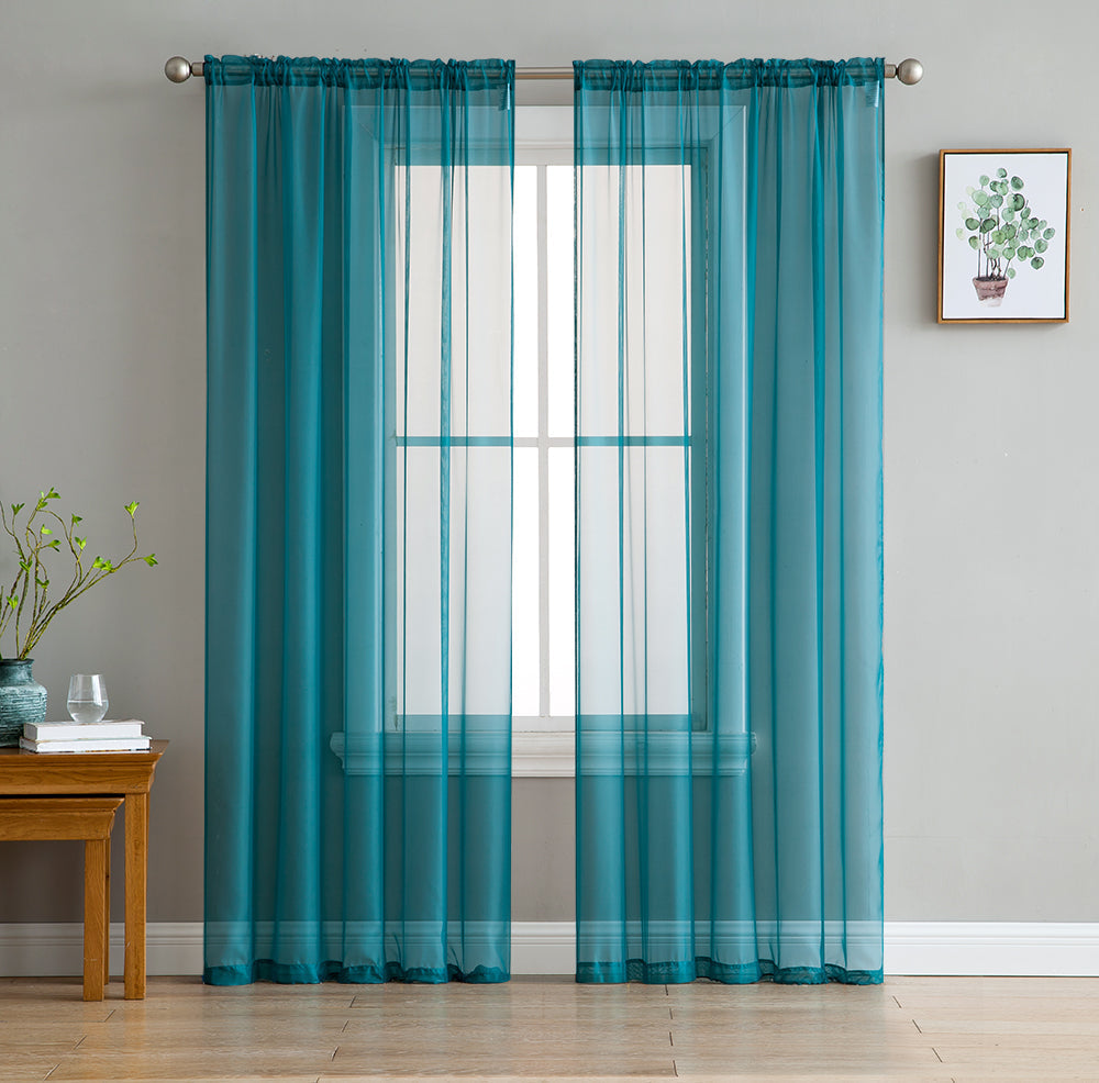 Lucento Sheer Rod Pocket Curtain Panels 4 Pack