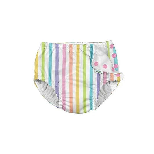 Iplay - Snap Reusable Absorbent Swim Diaper, Rainbow Stripe