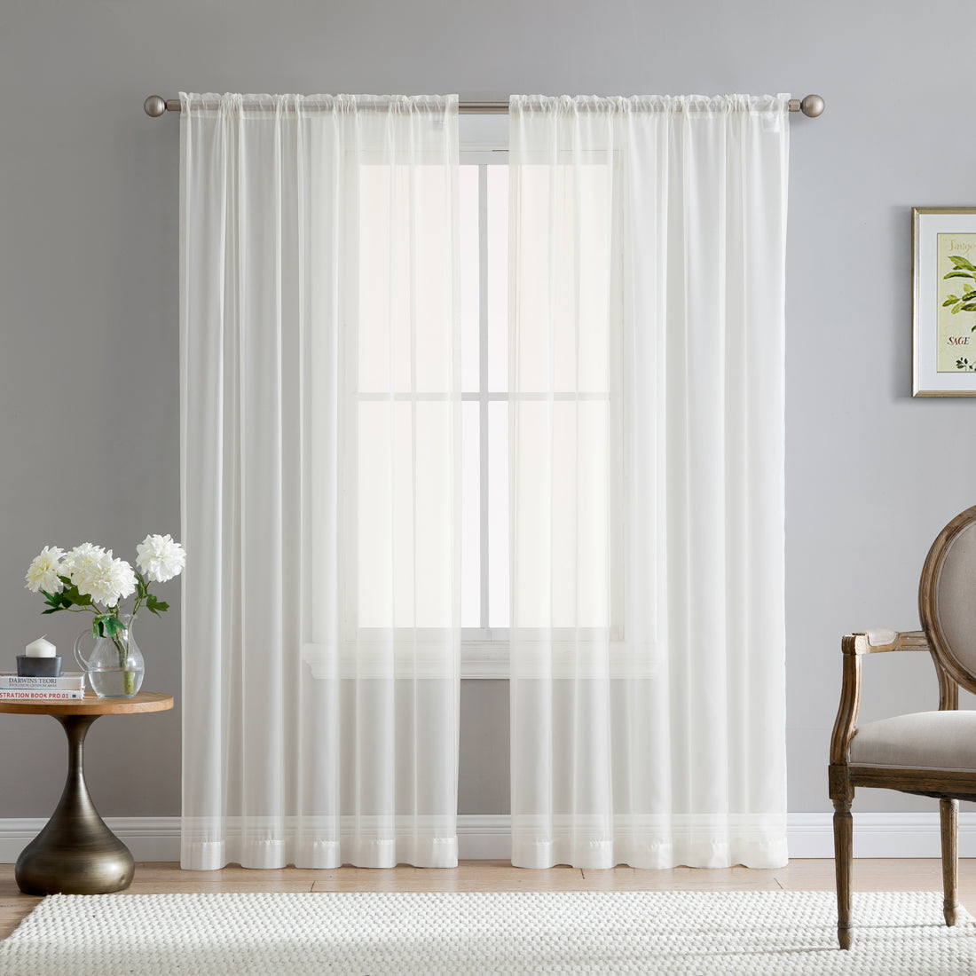 Lucento Sheer Rod Pocket Curtain Panels