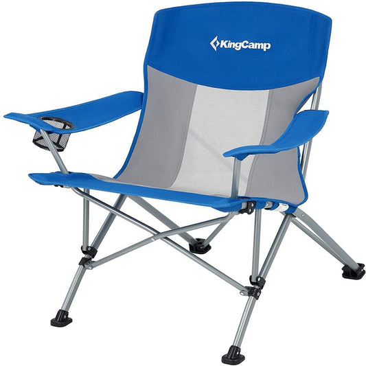 Kingcamp Folding Camping Chairs Portable Lightweight Lawn Chairs with Cup Holder Supports 300 Lbs for Adult Blue
