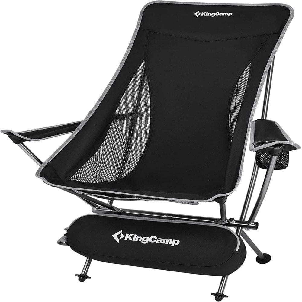 Kingcamp Lightweight High Back Camping Chairs Compact Folding Chair with Armrest & Side Pocket & Carry Bag, Heavy Duty Supports 265 Lbs Pink