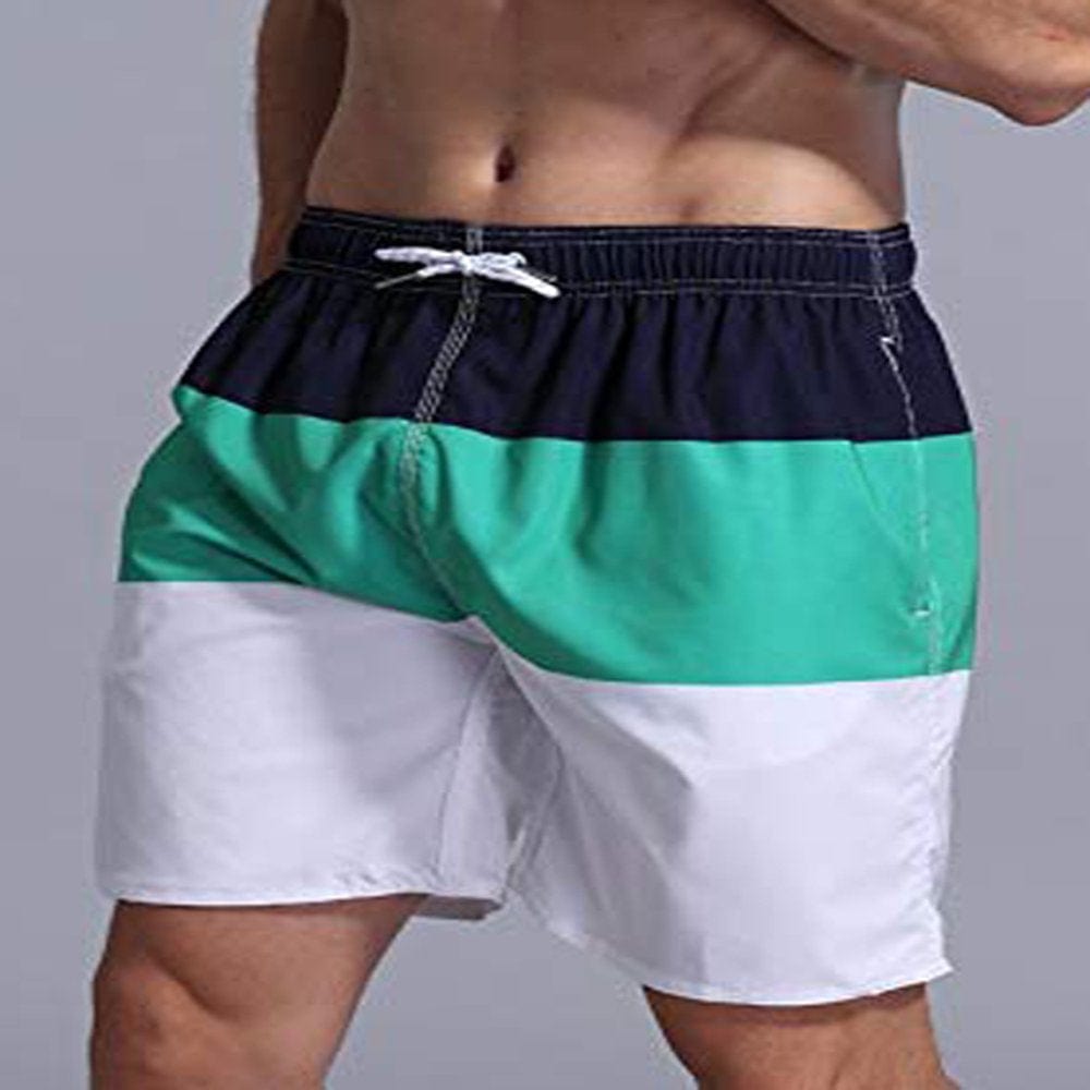 LELINTA Mens Swim Trunks Beach Board Shorts with Cargo Pockets,Blue/ Blue Color, up to Size 4XL