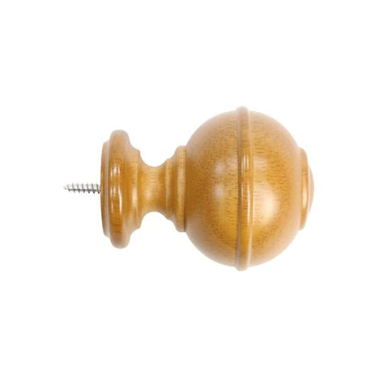 Wood Curtain Rod Finial Knob Replacement, Heritage Oak 2-Pack