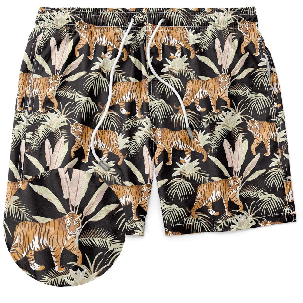 Mens Elastic Waist Swim Trunk Stretch Boardshorts, up to Size 2XL