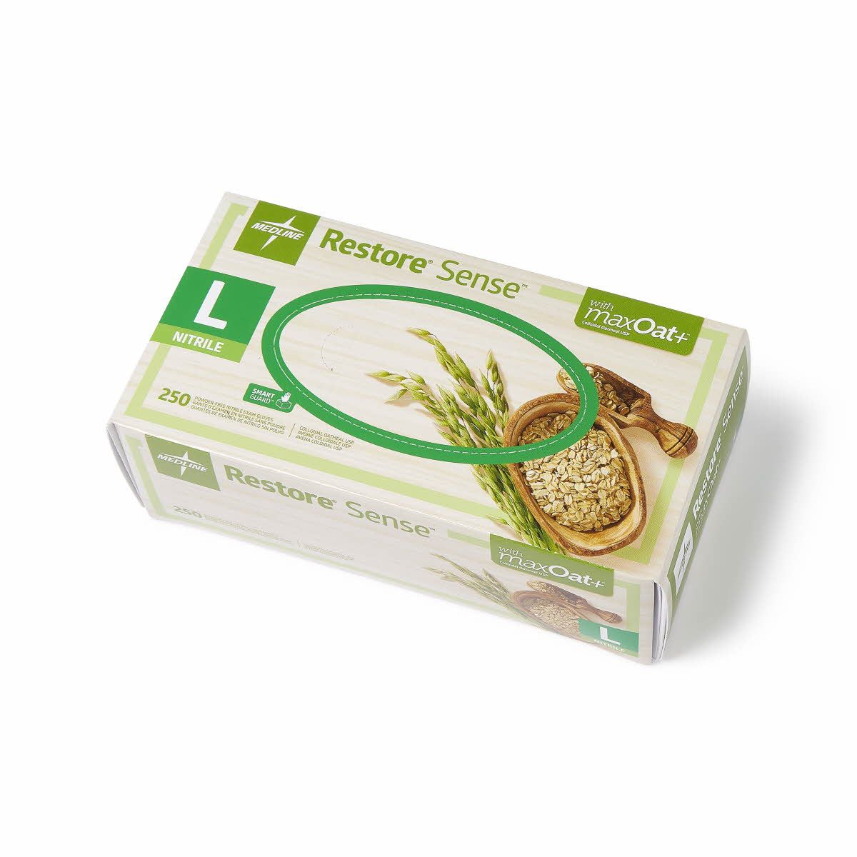 Restore maxOat+ Nitrile Gloves, Green, 250 ct