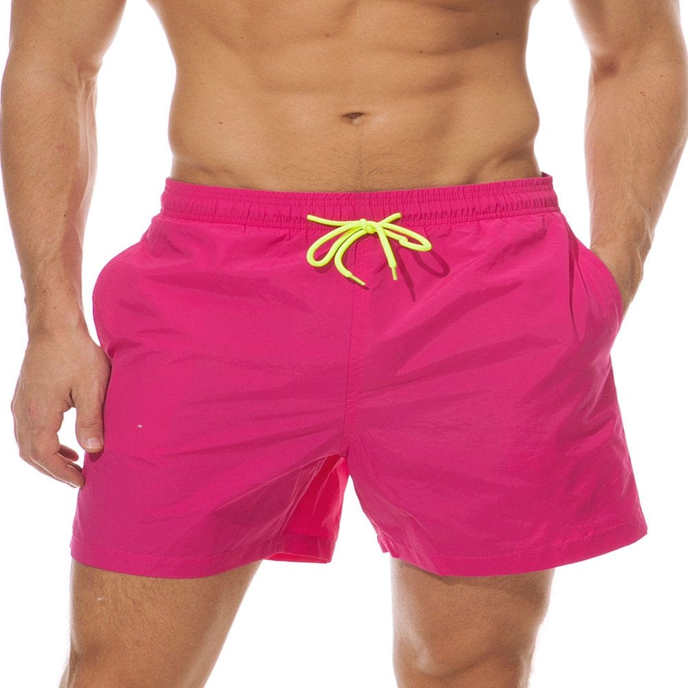 New Men Swim Trunks Shorts Pants Board Shorts Boardshorts Swimwear Swimsuit Beachwear Casual Surfing Swimming Bathing Suit Quick Dry Summer Yellow XS