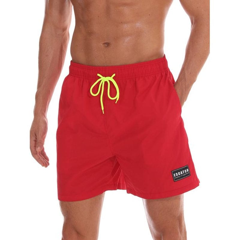 New Men Swim Trunks Shorts Pants Board Shorts Boardshorts Swimwear Swimsuit Beachwear Casual Surfing Swimming Bathing Suit Quick Dry Summer Yellow XS