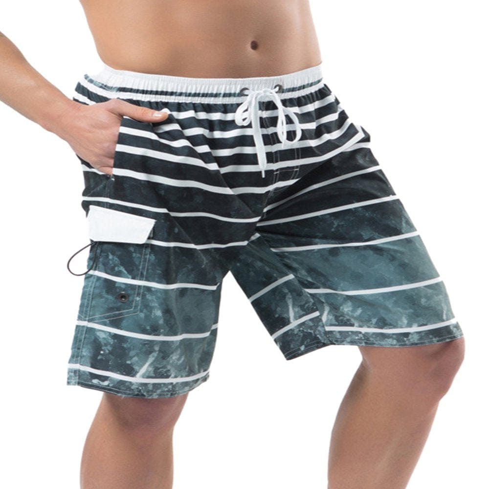 Niuer Mens Swim Trunks with Pockets Beach Swimwear Quick Dry Long Elastic Waistband Board Shorts Bathing Suits Holiday
