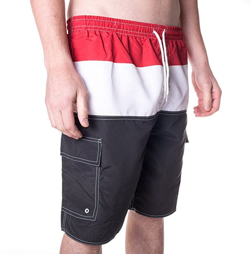 North 15 Men'S Swim Trunks with Cargo Pokcets-5110-Blk-Grey-2Xl