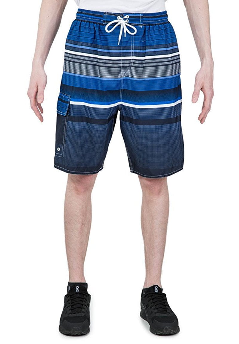 North 15 Men'S Swim Trunks with Cargo Pokcets-5110-Blk-Grey-2Xl