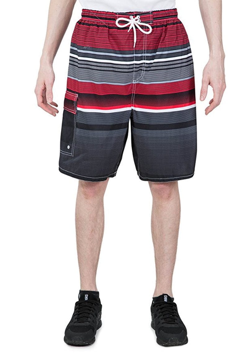 North 15 Men'S Swim Trunks with Cargo Pokcets-5110-Blk-Grey-2Xl