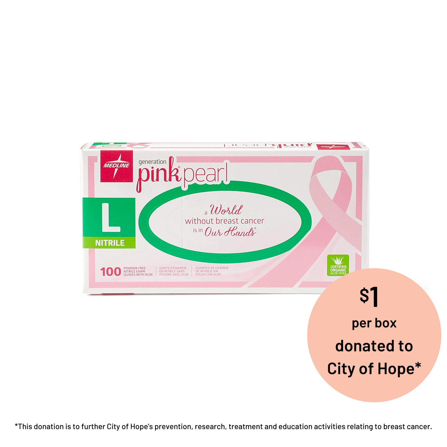 Pink Pearl Nitrile Gloves, 100 ct