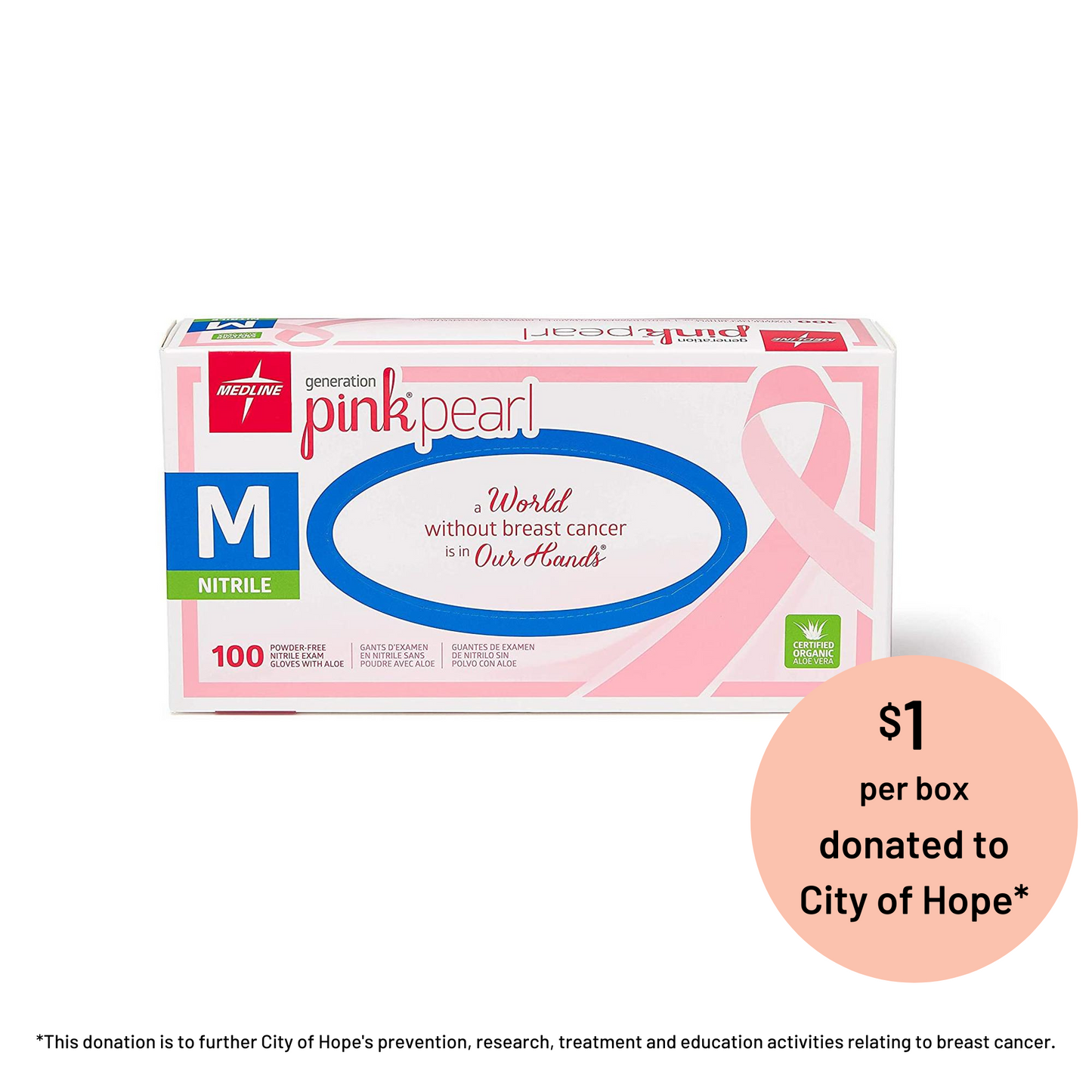 Pink Pearl Nitrile Gloves, 100 ct