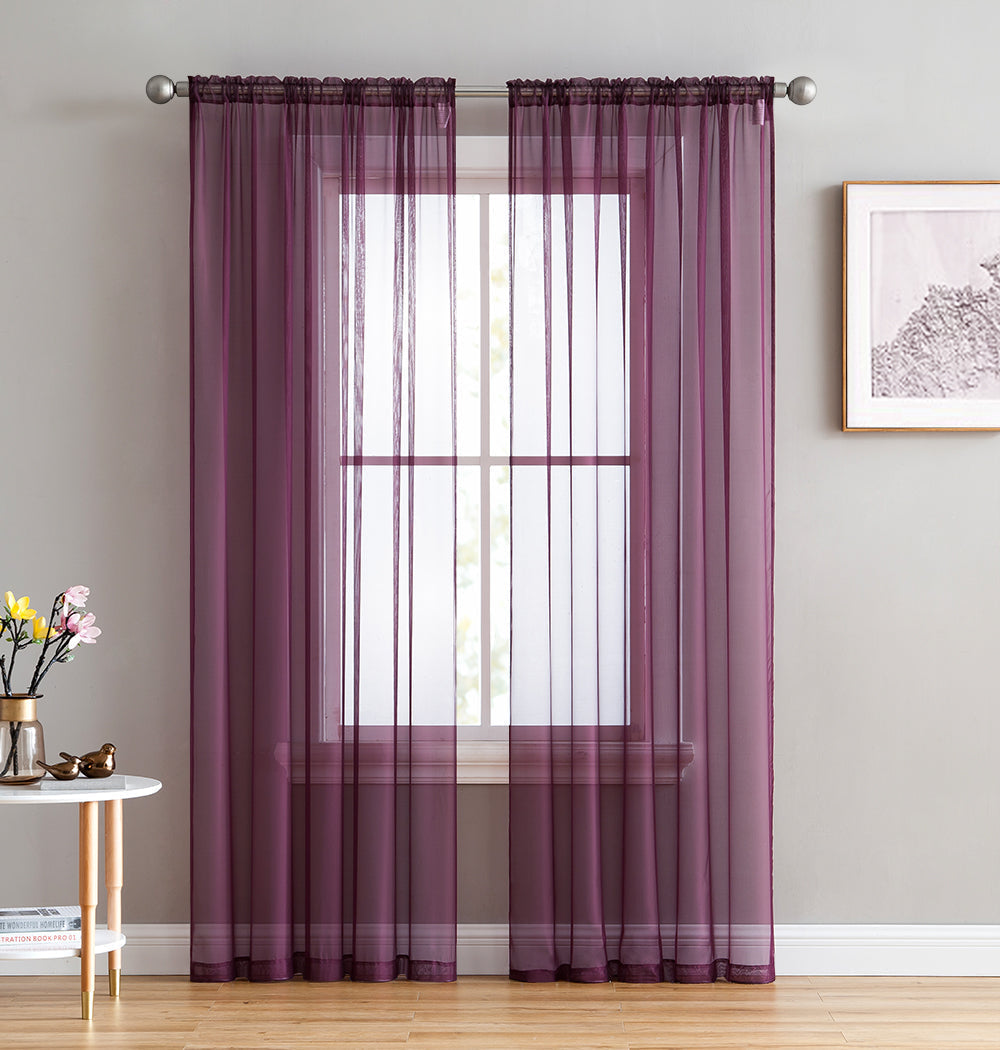 Lucento Sheer Rod Pocket Curtain Panels - 4 Pack