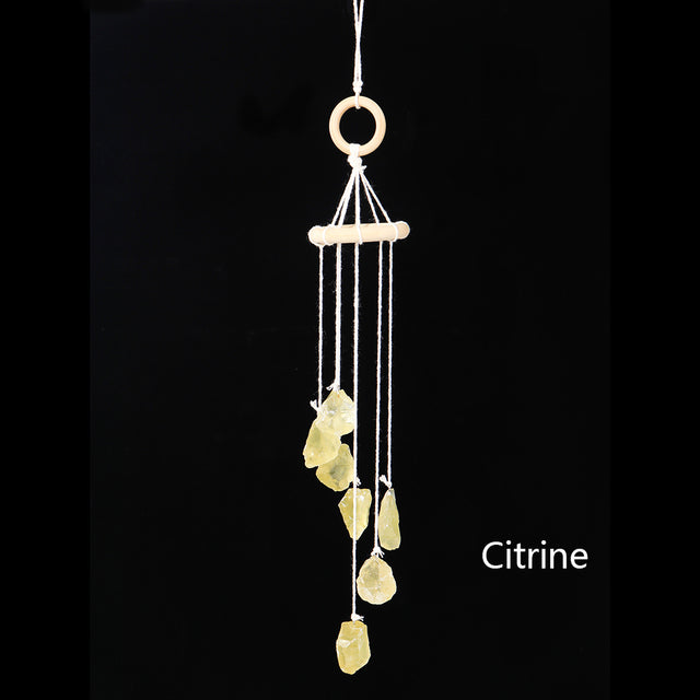 Natural Crystal Raw Stone Quartz Pendant Wind Chime