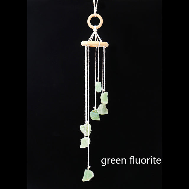 Natural Crystal Raw Stone Quartz Pendant Wind Chime