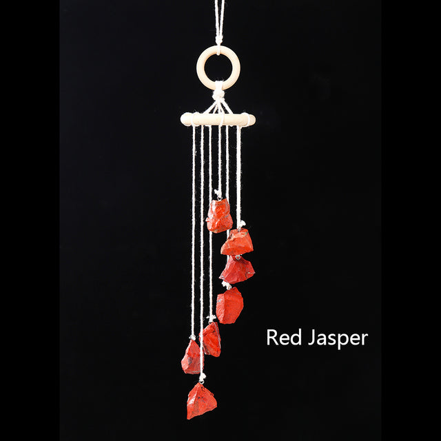 Natural Crystal Raw Stone Quartz Pendant Wind Chime
