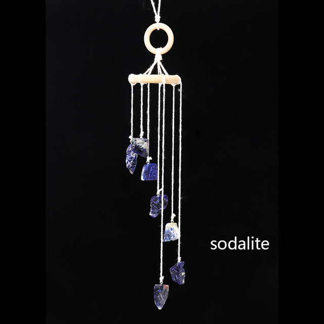 Natural Crystal Raw Stone Quartz Pendant Wind Chime