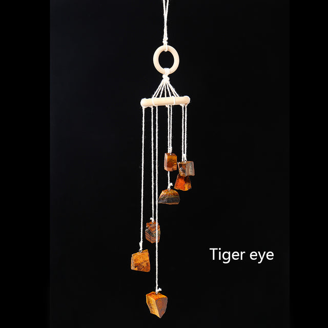 Natural Crystal Raw Stone Quartz Pendant Wind Chime