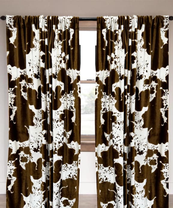 Southwestern Cowhide Drapes Set - 54’W x 84’L