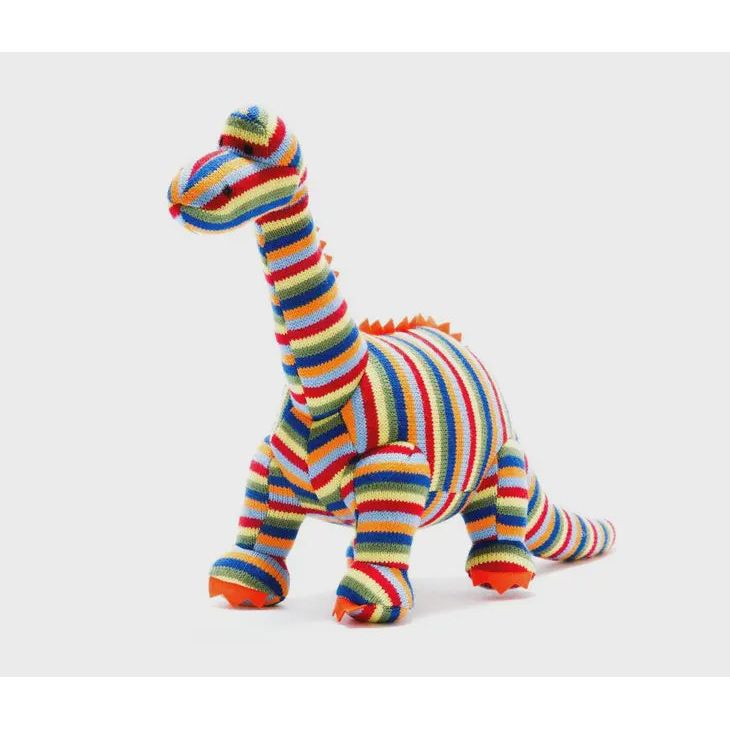 Knitted Dinosaur Plush Toy - Stripe Diplodocus