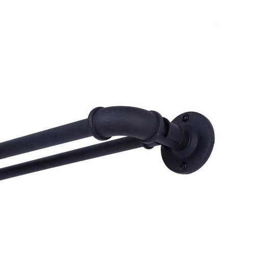 Curtain Rod Double Wrap Around Industrial 66-120 in. Adjustable Matte Black