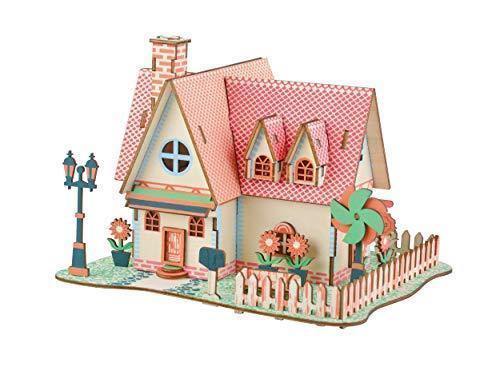 Natural Wood 3D Puzzle Sunflower Manor Craft Building Set