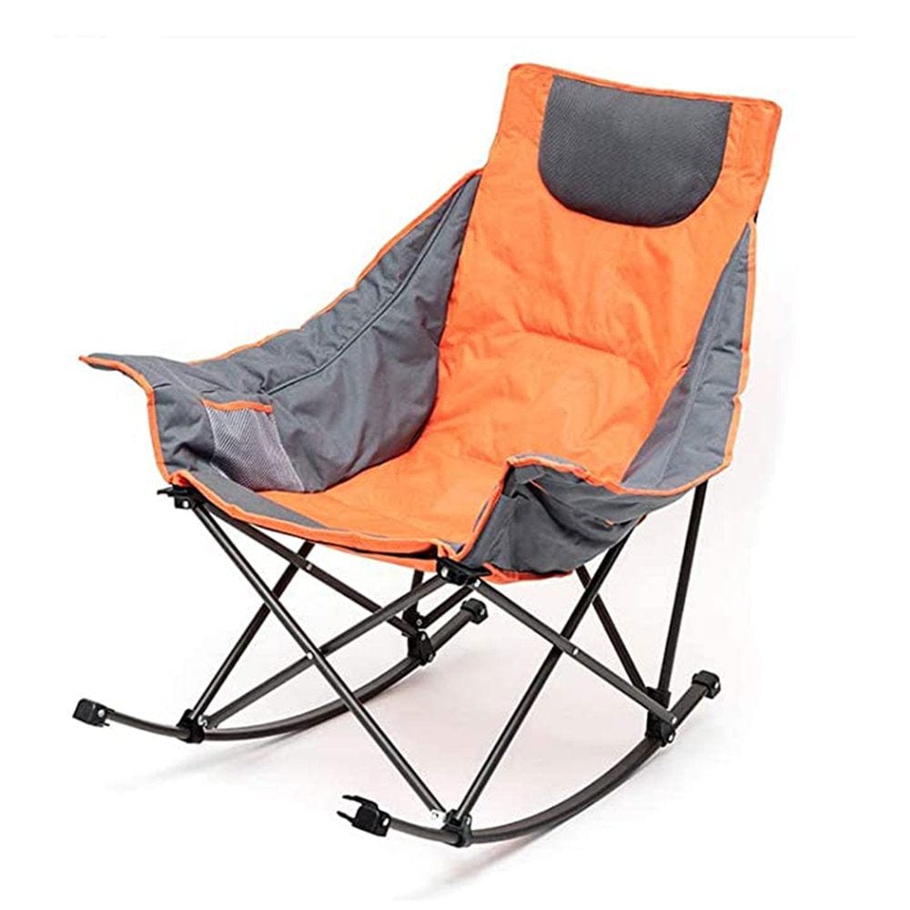 Sunnyfeel Outdoor Portable Folding Rocking Chair with Carry Bag, Orange