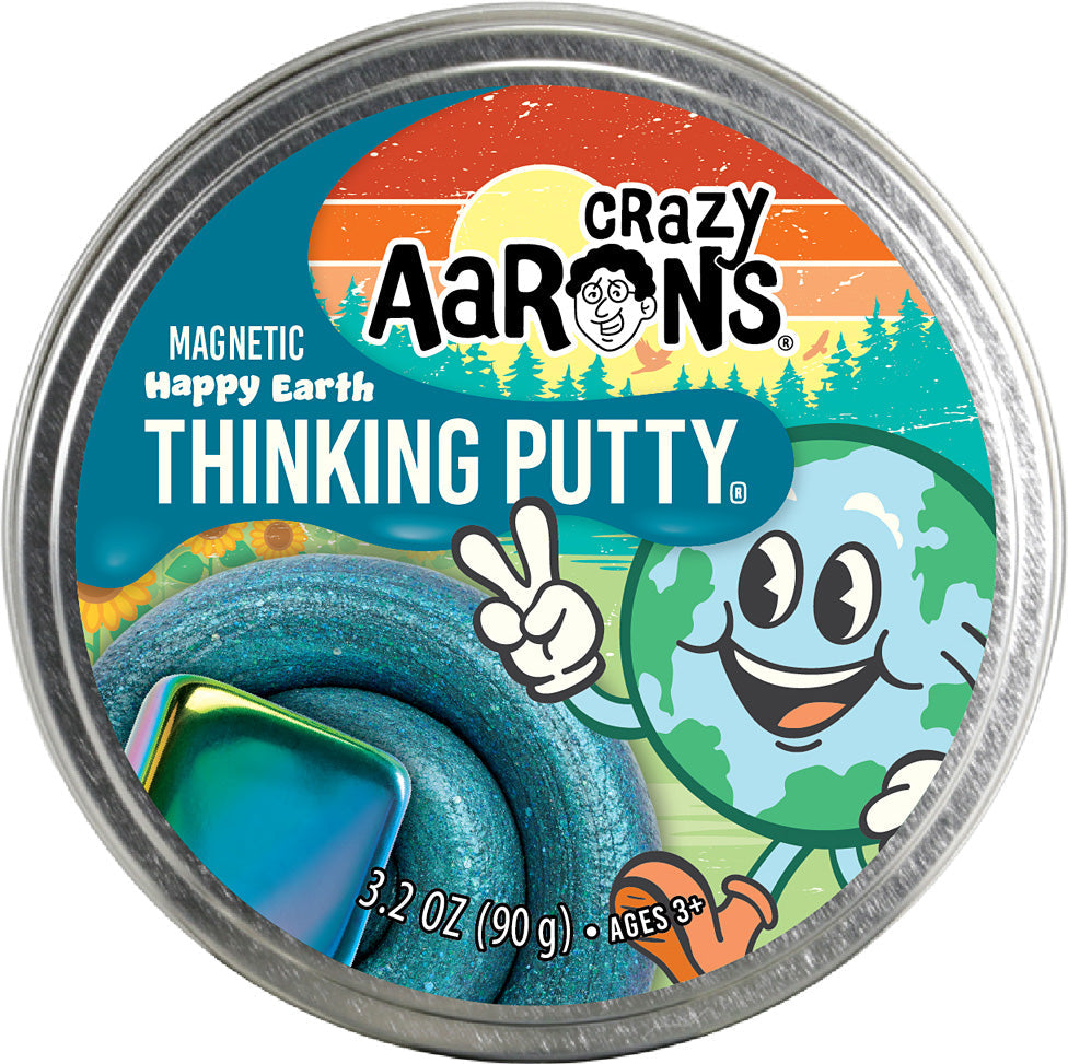 Happy Earth Magnetic Storm 4" Thinking Putty Tin