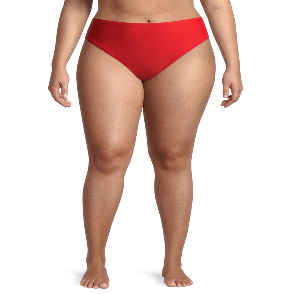 Time and Tru Women'S and Women'S plus Size Swim Cheeky Shirred Back Bikini Bottom