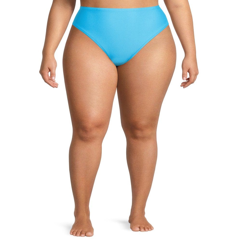 Time and Tru Women'S and Women'S plus Size Swim Cheeky Shirred Back Bikini Bottom