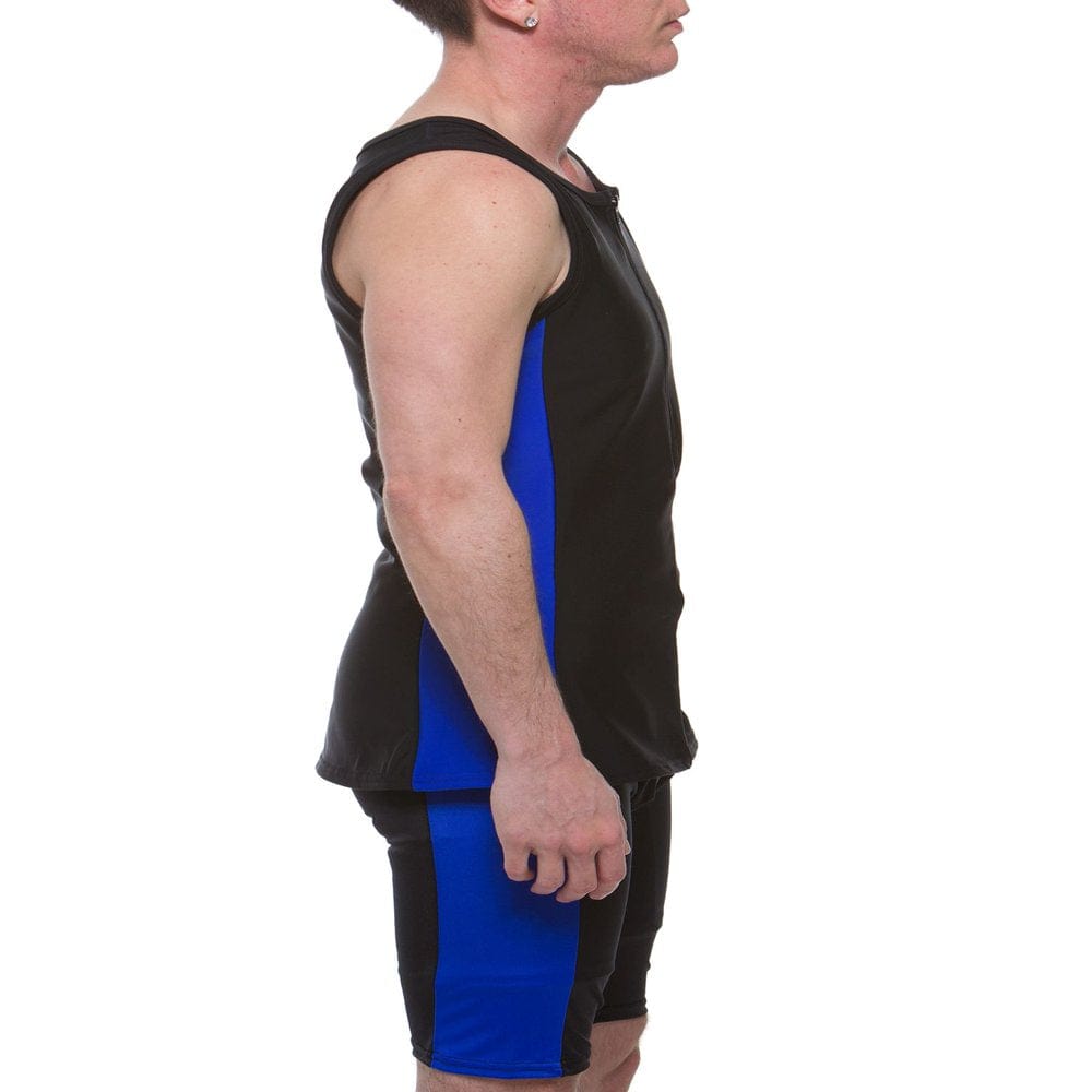 Underworks FTM Sleeveless Chest Binder Swim Top Black/Blue Small