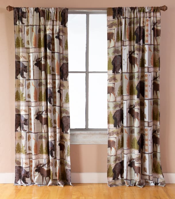 Vintage Lodge Curtain Panels