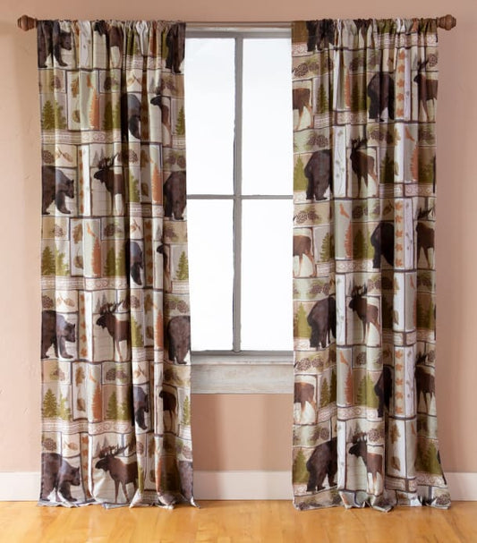 Vintage Lodge Curtain Panels