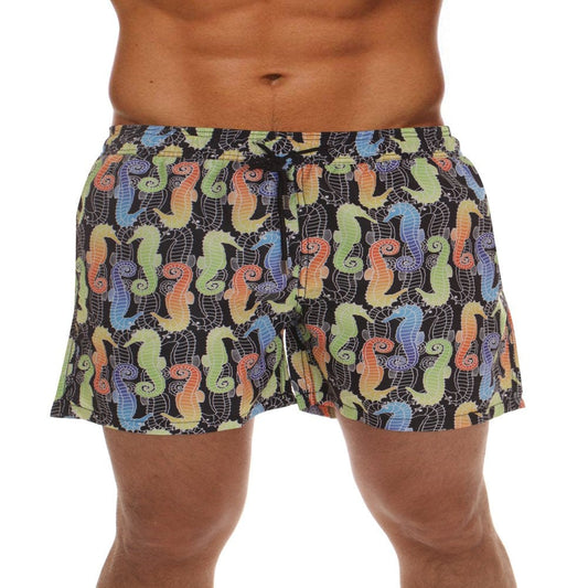 Whiskey and Oak Men'S Bathing Suit Swim Trunks 94952-5726-XS (Black - Seahorse, X-Large)