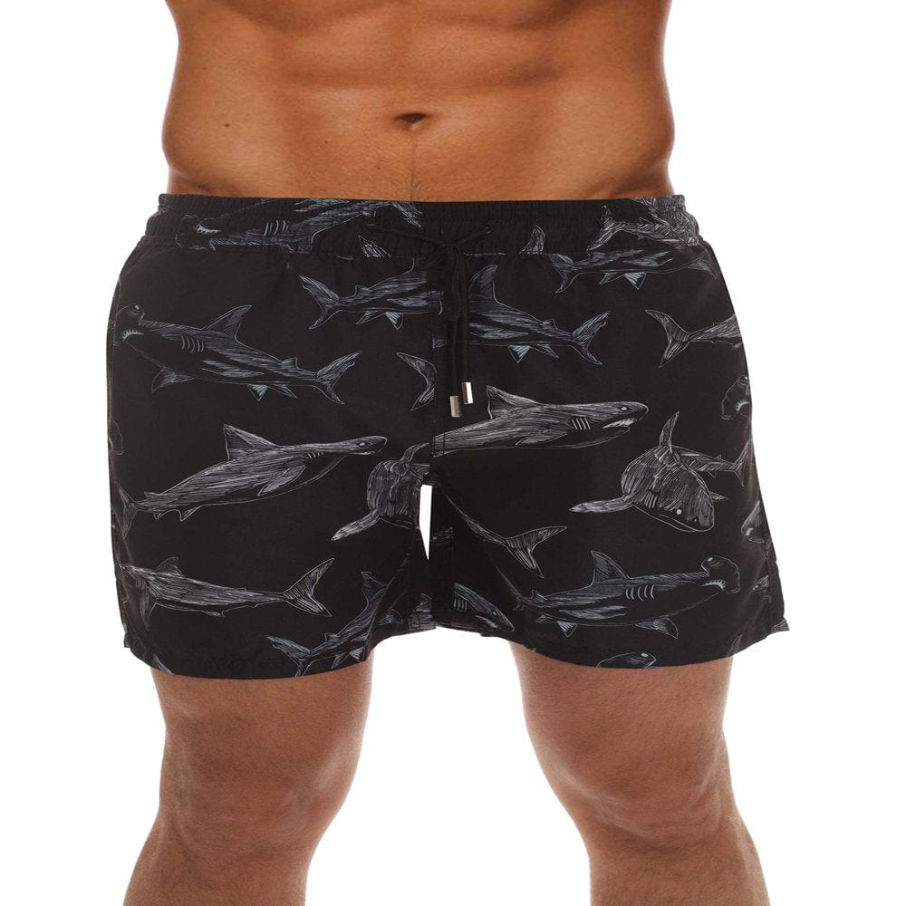 Whiskey and Oak Men'S Bathing Suit Swim Trunks 94952-5726-XS (Black - Seahorse, X-Large)