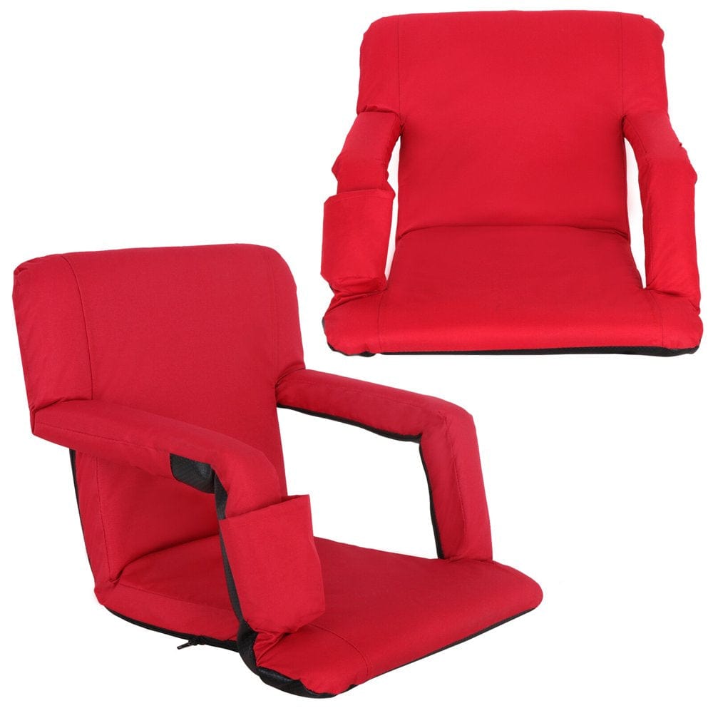 Zensports 2 Pack 5 Reclining Folding Stadium Seat Bleacher Chair Red